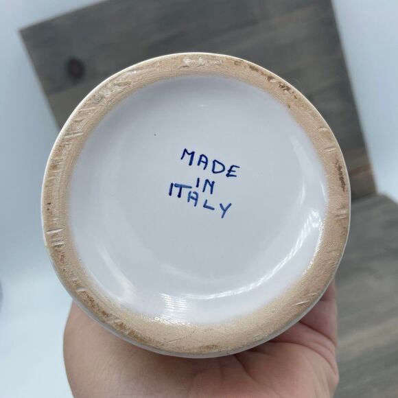 Vintage Pair of Figural Hand Painted Ceramic Milk & Cream Pitchers Made in Italy - Picture 5 of 12